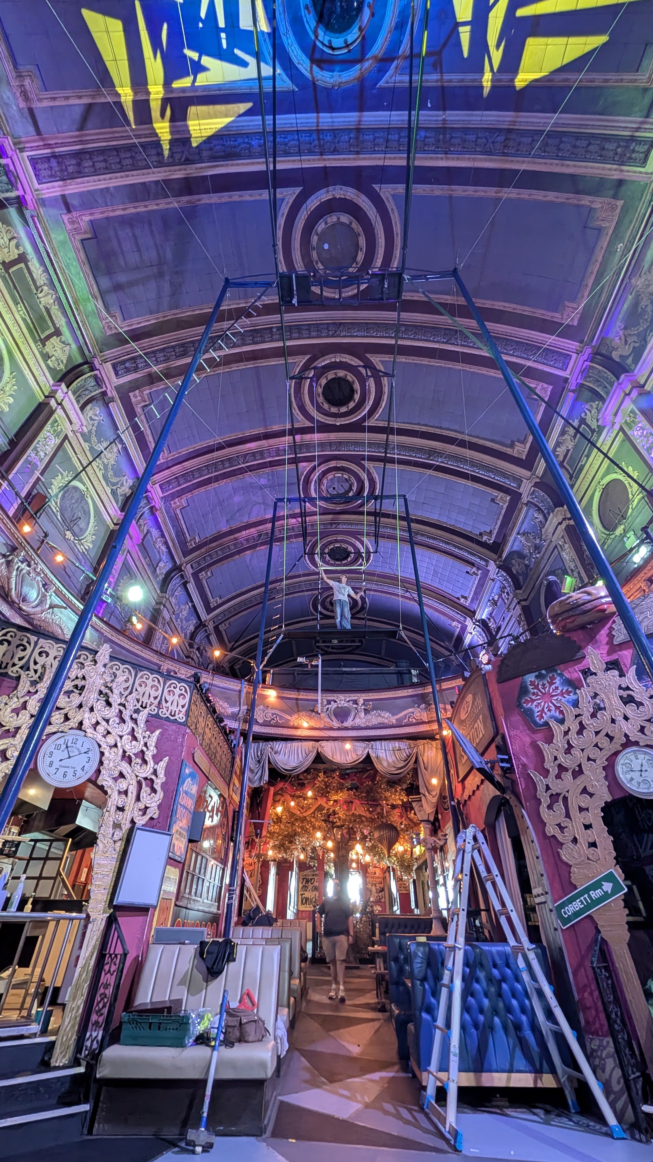 The space is a perfect fit for the full-size trapeze rig